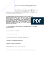 Barreras y Fallas en La Comunicación Organizacional