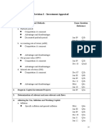 Revision 2 - Investment Appraisal Topics List