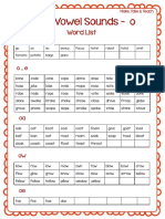 9 Long o Vowel Sound Word List