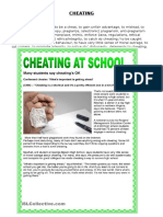 Cheating: Key Vocabulary Cheating at School