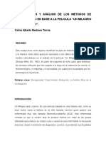 Ensayo Identificacion y Análisis de Los Métodos de Investigacion en Base A La Pelicula Un Milagro para Lorenzo