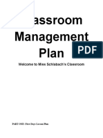 Classroom Management Plan: Welcome To Miss Schlabach's Classroom