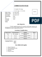 Curriculum Vitae: Job Objective