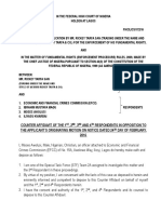 Counter Affidavit of The 1, 2, 3 and 4 Respondents in Opposition To The Applicant'S Originating Motion On Notice Dated 24 Day of February, 2016