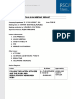 Tool Box Meeting Report: Company/Department - Date Meeting Held at Meeting Conducted by Supervisor/Forman