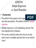 ADM2304 Multiple Regression Dr. Suren Phansalker