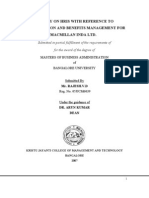 Study On HRIS With Refference To Compensation and Bennefit.