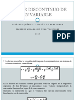 Reactor Discontinuo de Volumen Variable