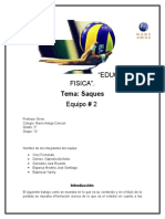 Saque en El Voleibol. Educación Fisica