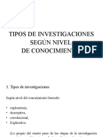 Tipos Investigacion Segun Conocimientos