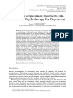 Adapting Computerized Treatments Into Traditional Psychotherapy For Depression