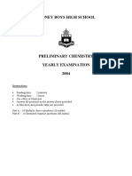 SBHS Preliminary Chemistry Yearly Ex