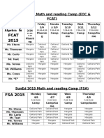 Math FSA Read. Schedule 2015