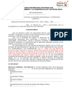 Formato Sugerido de Resolución Directoral Institucional para Reconocer Al Comite Ambiental y Las Comisiones de Salud y Gestión Del Riesgo