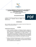 Declaración de Roatán-XLVII Reunión Ordinaria de Jefes de Estado y de Gobierno Del Sistema de La Integración Centroamericana (SICA)