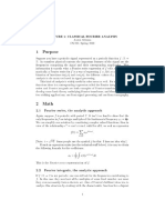 2.1 Fourier Series, The Analytic Approach: Lecture 1: Classical Fourier Analysis