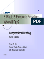 E-Waste & Electronic Recycling: Who Will Pay?: Congressional Briefing