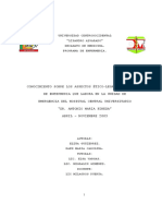 Determinar El Conocimiento Sobre Los Aspectos Ético-Legales Que Posee El Personal de Enfermeros Que Labora en La Sala de Emergencia Del Hospital General de Carúpano "Dr. Santos Aníbal Dominicci"