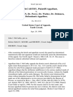 John J. McCarthy v. Mr. Maddigan, Dr. Perry Dr. Walter, Dr. Delmuro, 914 F.2d 1411, 10th Cir. (1990)