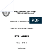 Syllabus Farmaco Medicina Unprg 2016-I