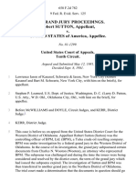 In Re Grand Jury Proceedings. Robert Sutton v. United States, 658 F.2d 782, 10th Cir. (1981)