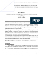 The Impact of Mobile and Internet Banking On Performance of Financial Institutions in Kenya