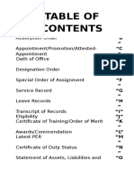 201 File Table of Contents