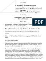 Frances B. Walden v. Richard S. Schweiker, Secretary of Health and Human Services For The United States of America, 672 F.2d 835, 11th Cir. (1982)