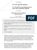 Curfew Davis v. Walter D. Zant, Warden, Georgia Diagnostic and Classification Center, 721 F.2d 1478, 11th Cir. (1984)