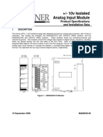 +/-10v Isolated Analog Input Module: Product Specifications and Installation Data