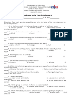 Second Quarterly Test in Science 4