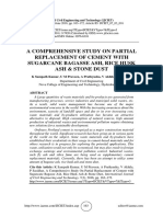 A Comprehensive Study On Partial Replacement of Cement With Sugarcane Bagasse Ash, Rice Husk Ash & Stone Dus