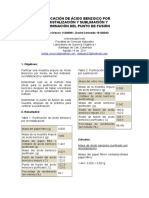 Purificación de Ácido Benzoico Por Recristalización y Sublimación