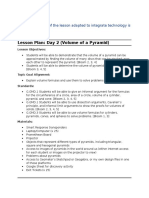 Lesson Plan - Volume of A Pyramid