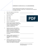 Application For The Issue of A Duplicate S.S.C. (X Class Record Book)