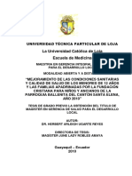 Maestría en Gerencia Integral de Salud para El Desarrollo Local