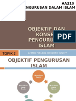 TOPIK 2 Objektif Dan Konsep Pengurusan Islam