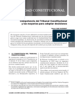 Competencia Del Tribunal Constitucional y Las Mayorías para Adoptar Decisiones