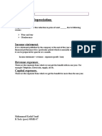 Unit # Depreciation: Income Statement