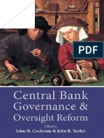 Central Bank Governance and Oversight Reform, Edited by John H. Cochrane and John B. Taylor