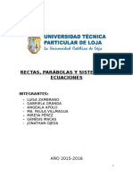 Informe Rectas Parabolas y Sistema de Ecuaciones