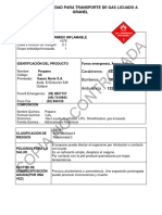 Hoja de Seguridad para Transporte de Gas Licuado