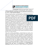 informe de lectura sobre: “Pineau, P. (1998). ¿Por qué triunfó la escuela? o la modernidad dijo: “Esto es educación”, y la escuela respondió: “Yo me ocupo”. En VV.AA. Modernidad y Educación. s/e, pp. 306-331. 