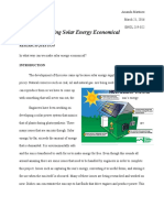 Making Solar Energy Economical: Research Question