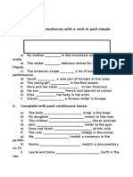 Past Continuous Vs Past Simple