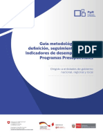 Guia Metodologica para La Definicion, Seguimiento y Uso de Indicadores de Desempeño de Los Programas Presupuestales