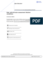 Peer Self and Tutor Assessment Relative Reliabilities