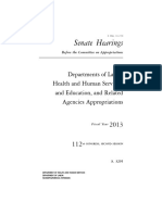 Senate Hearings: Departments of Labor, Health and Human Services, and Education, and Related Agencies Appropriations