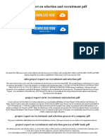 Project Report On Selection and Recruitment PDF