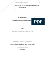 Laboratorio de Potencia y Factor de Potencia en Circuitos Monofasicos FIEE UNI